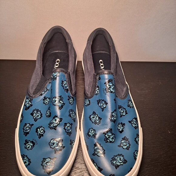 coach blue leather rose shoes - Picture 3 of 6